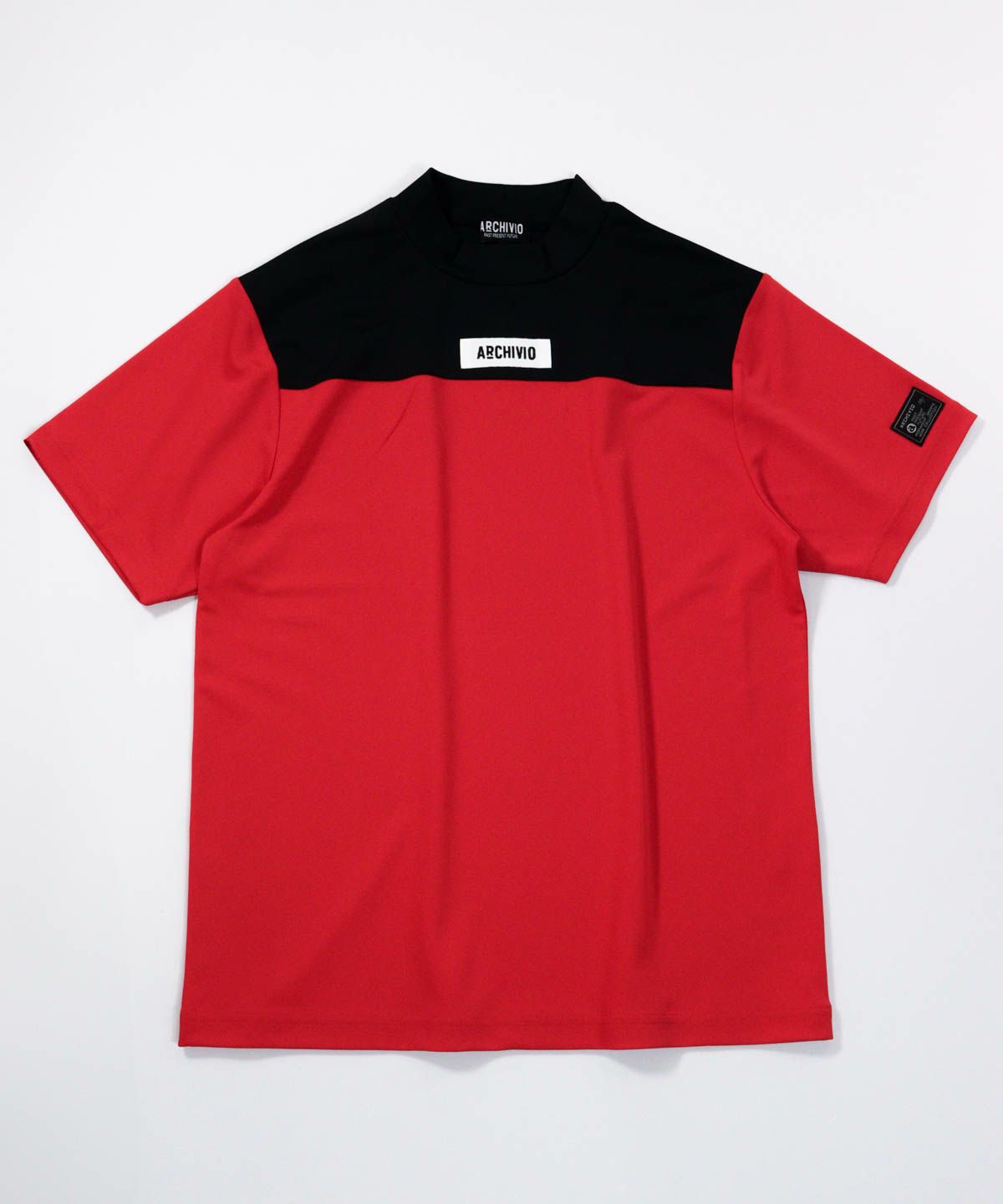 【メンズ】胸切替UV冷感プルオーバー（レッド）