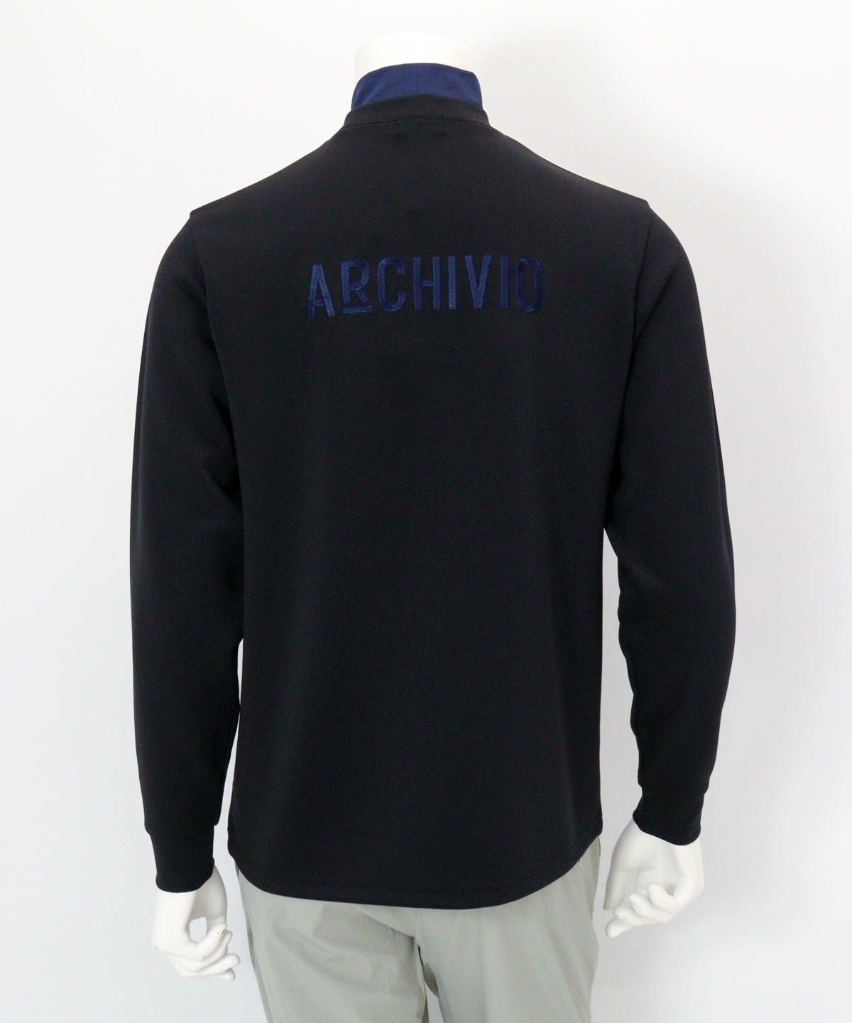 【メンズ】バックロゴ刺繍UV冷感プルオーバー後（ブラック）