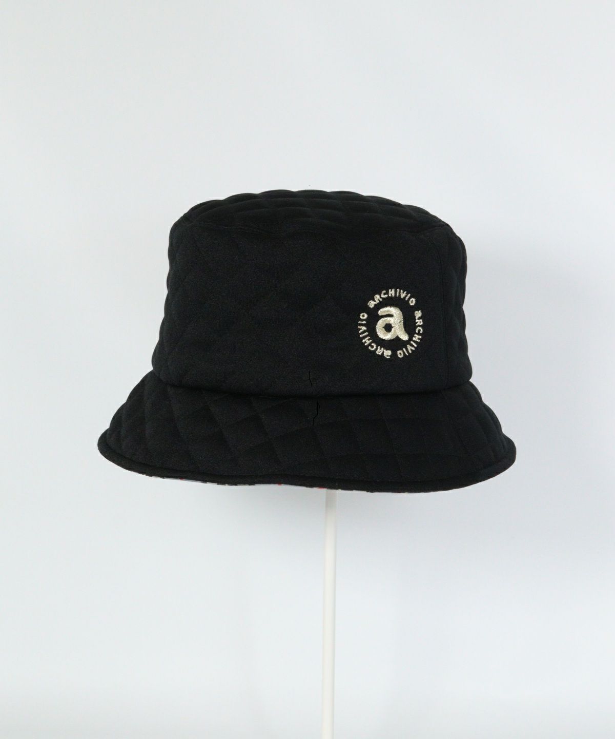 リバーシブルキルトハット（ブラック）