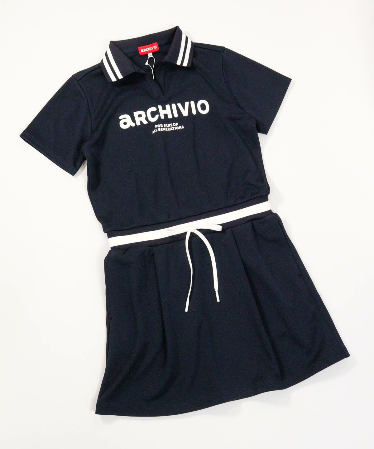 リブ切替UVスムースワンピース（ネイビー）