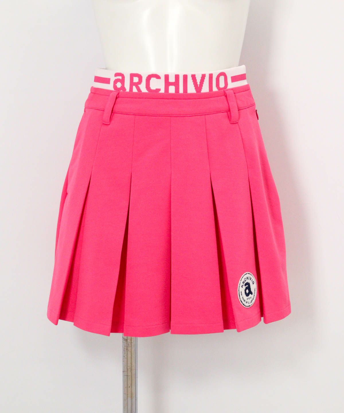 UV速乾ダブルウエストプリーツスカート（ピンク）