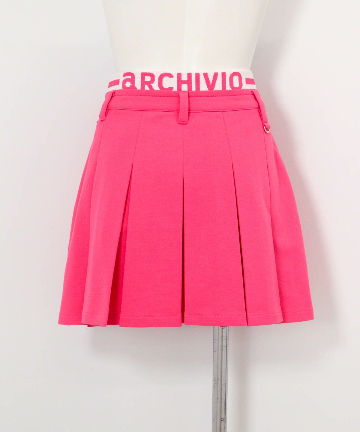 UV速乾ダブルウエストプリーツスカート後（ピンク）