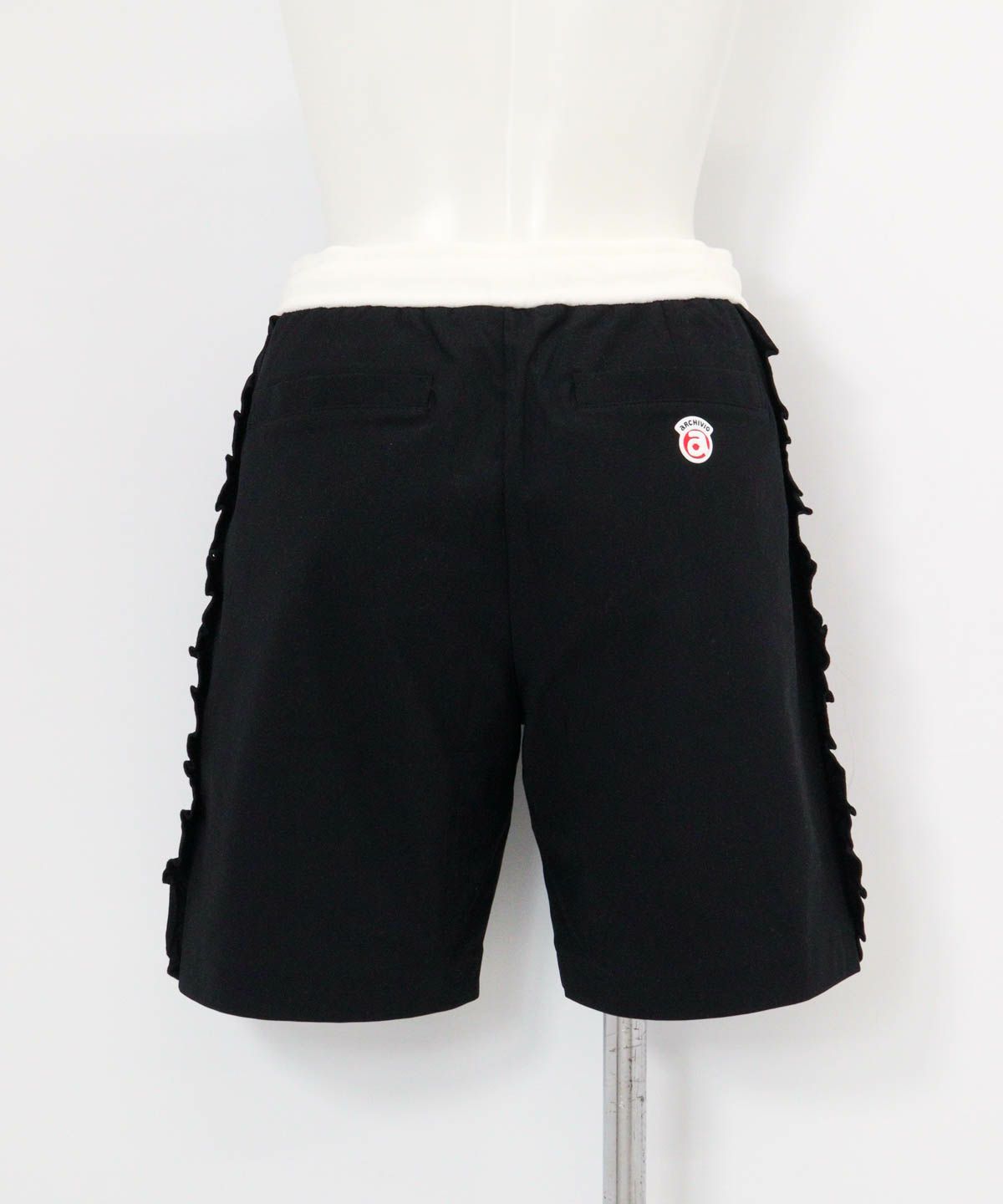 綿ベロアラインUVハーフパンツ後（ブラック）