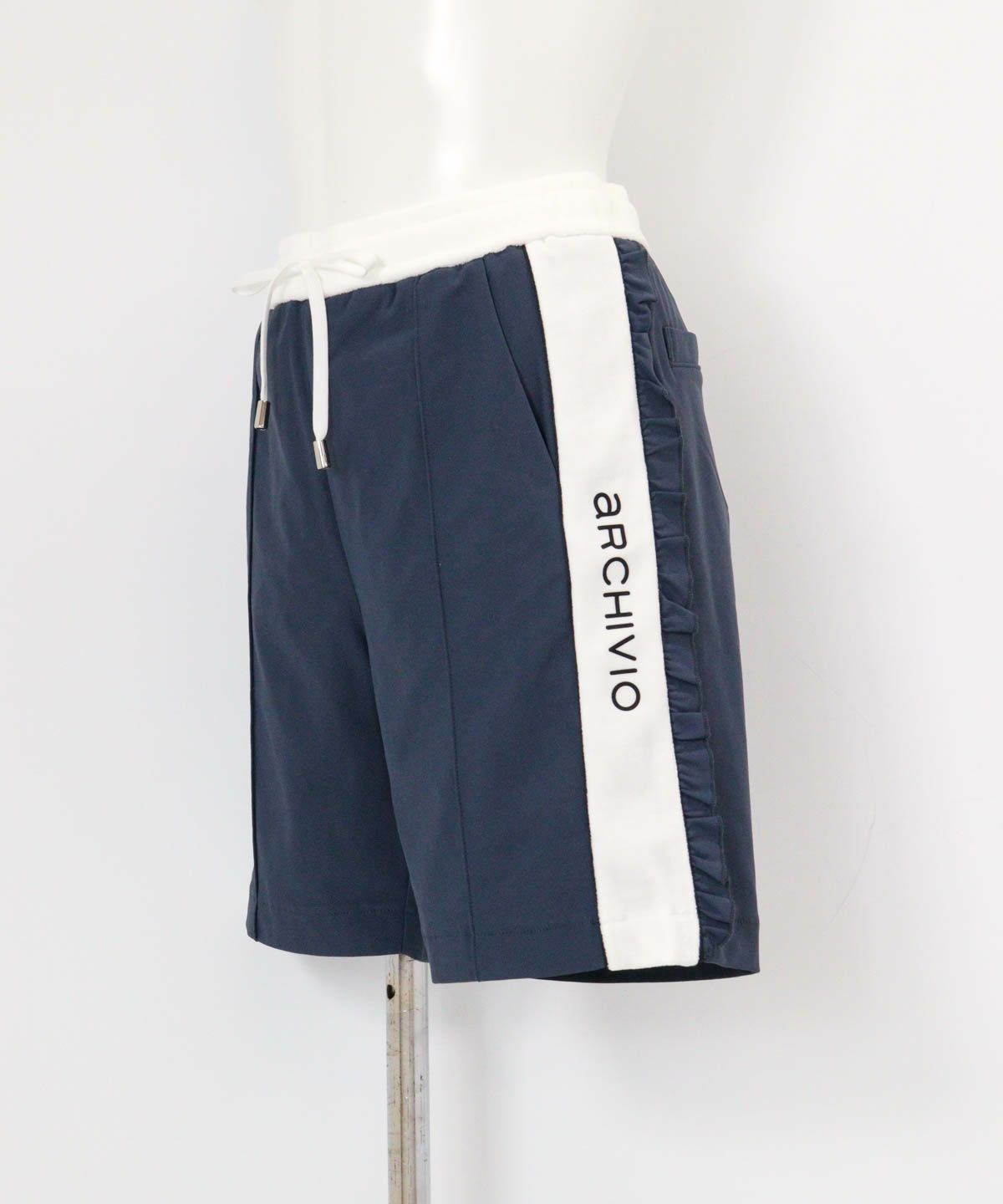 綿ベロアラインUVハーフパンツ横（グレー）