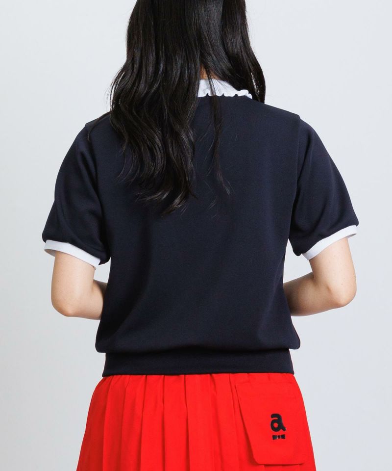 新品❤️アルチビオ❤️フリル袖 黒 ゴルフシャツ レディース フリル襟UV冷感ダンボールプルオーバー|アルチビオ - ゴルフ
