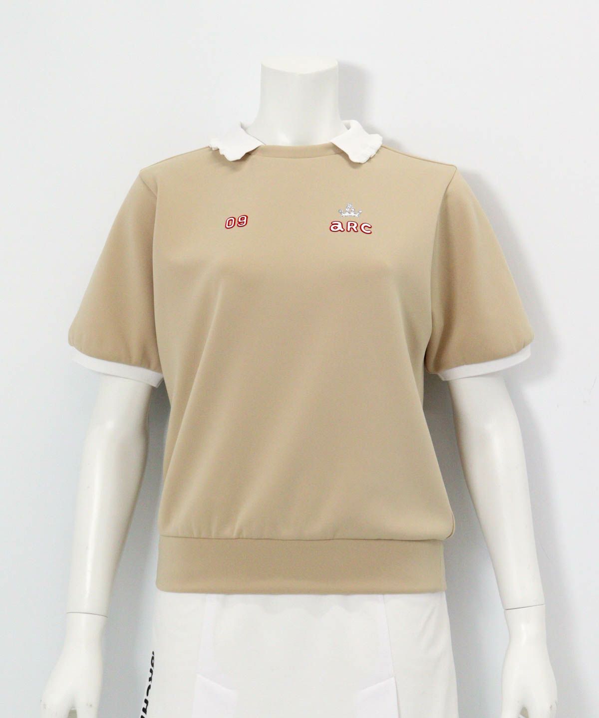 フリル襟UV冷感ダンボールプルオーバー（ベージュ）