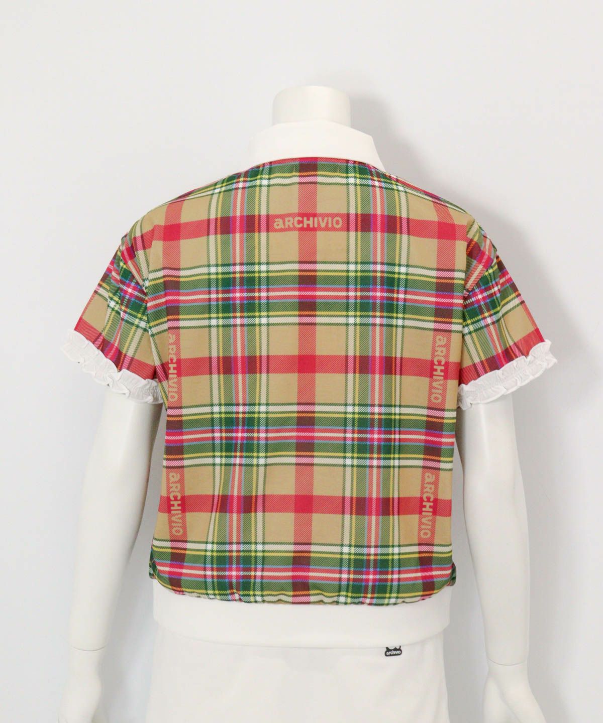 袖フリルマルチポロシャツ後（ベージュ）