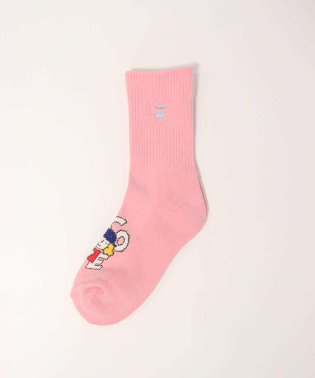 ジャガードイラストソックス（ピンク）