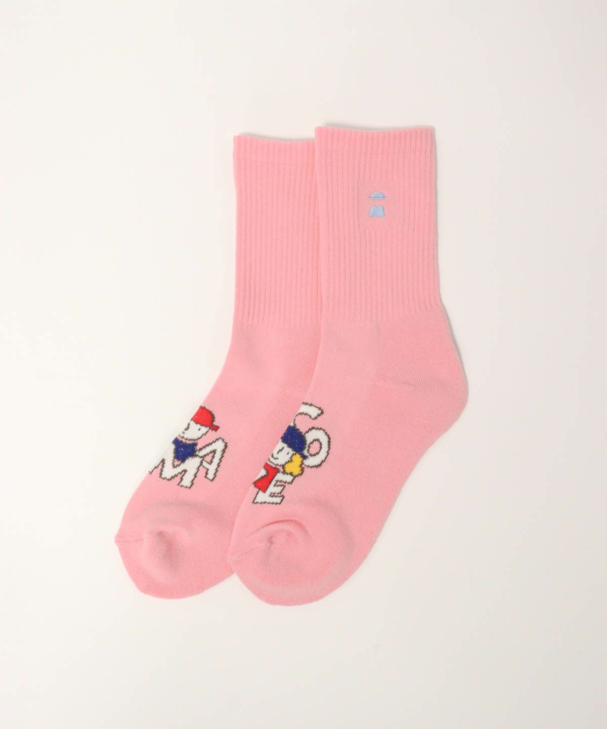 ジャガードイラストソックス（ピンク）