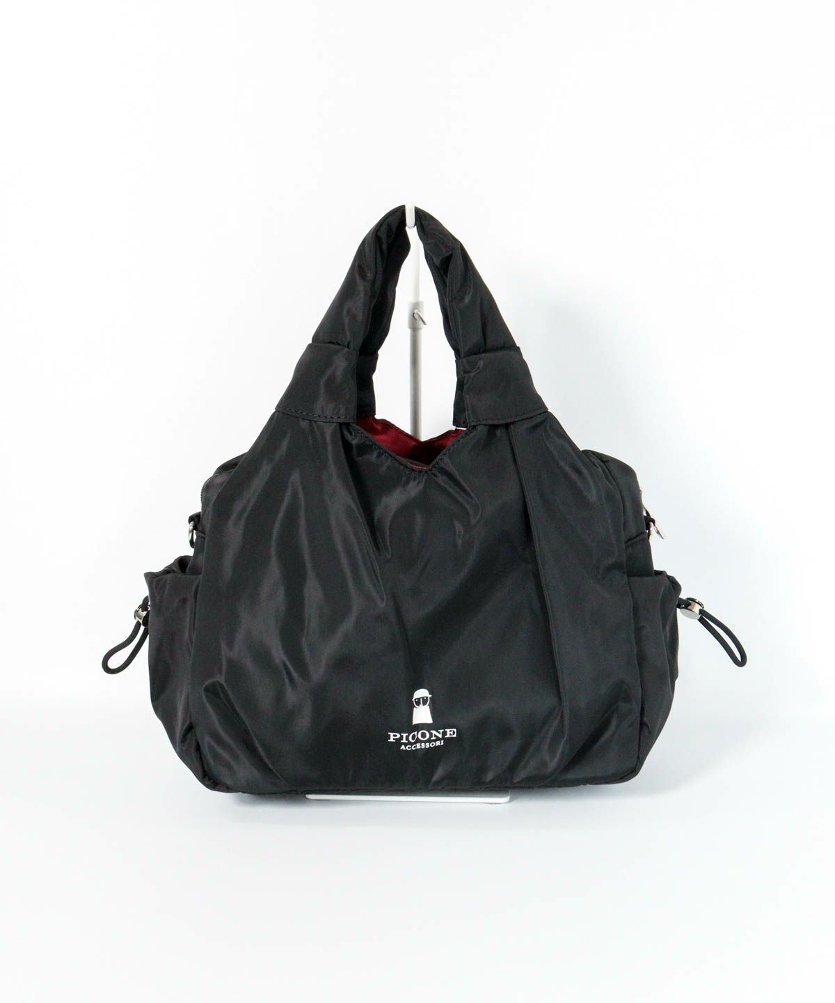 ショルダー付三層型バッグ（ブラック）