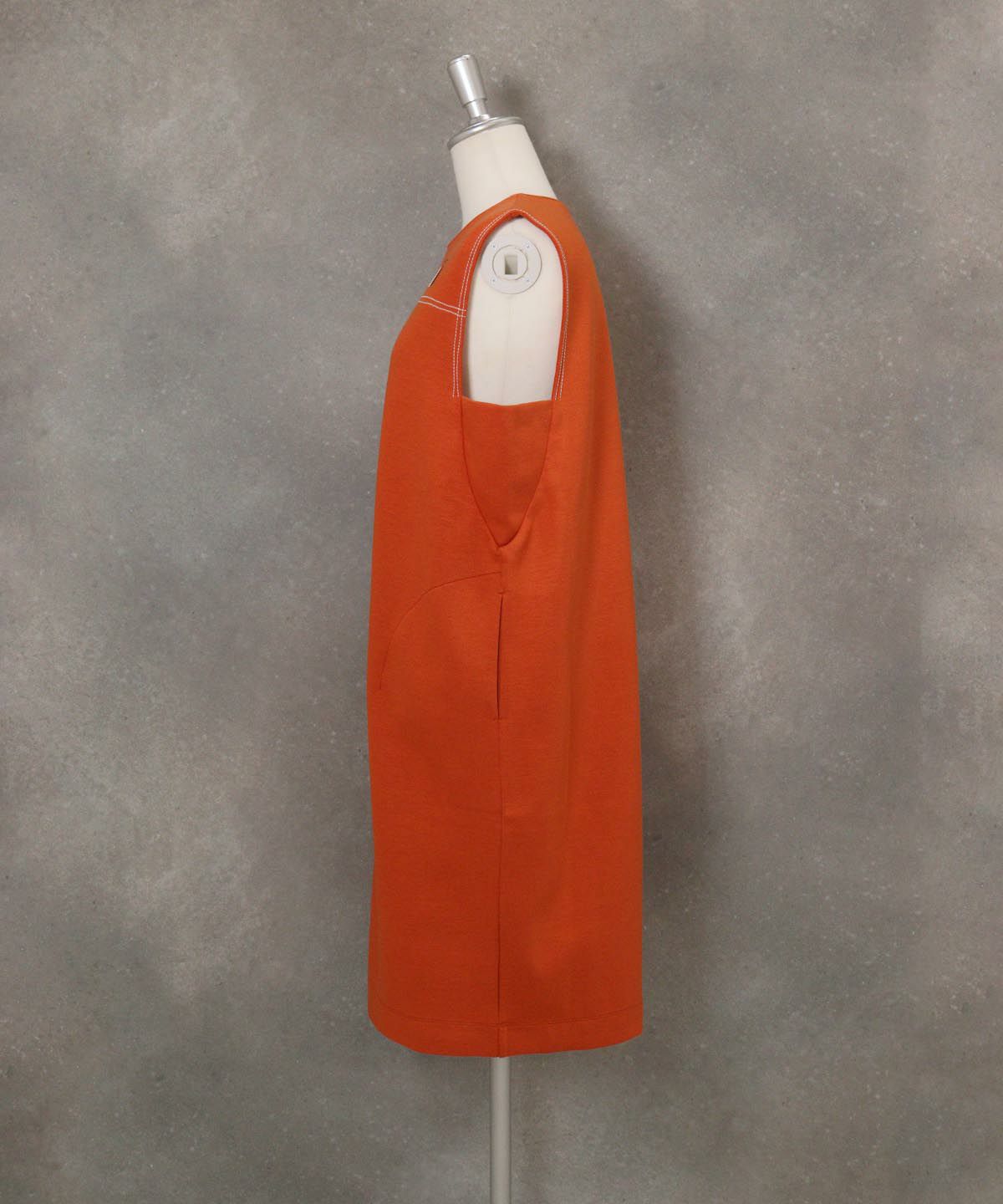 発熱保温ポンチワンピース(オレンジ)横