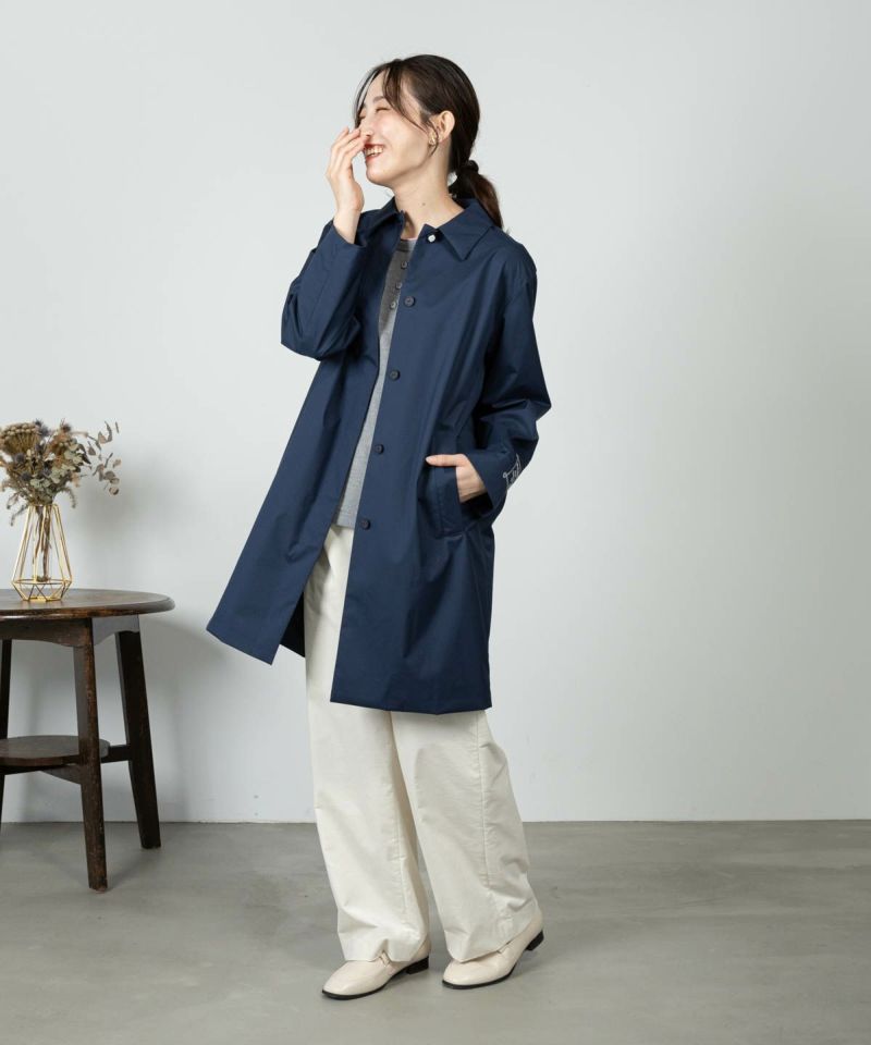inaビショップ　ネイビー ボタン付きコート オーバーサイズ ビショップ ネイビー ボタン付きコート オーバーサイズ