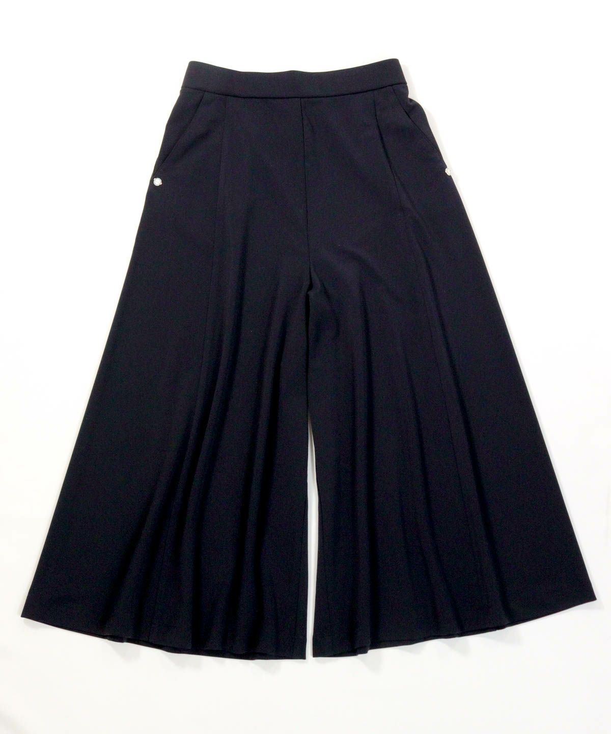 マットポンチ八分丈ワイドパンツ（ネイビー）