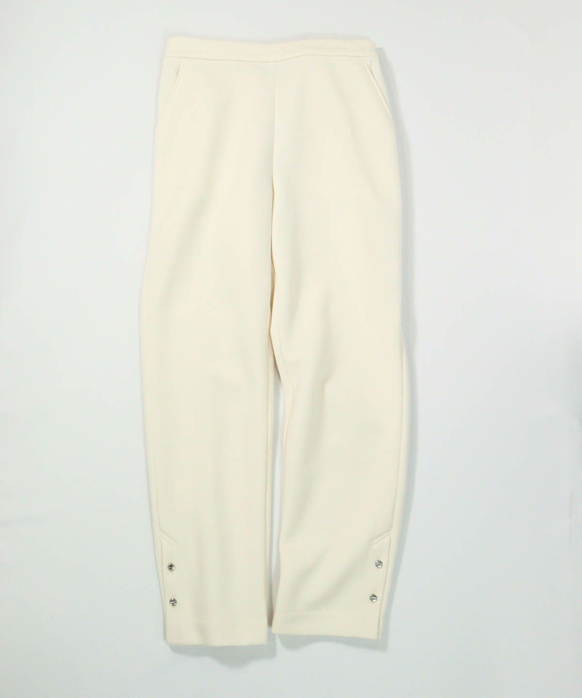 裾ボタンハニカムパンツ（ホワイト）