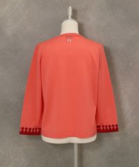 ウール100％アンサンブル風2WAYニット(オレンジ)後ろ