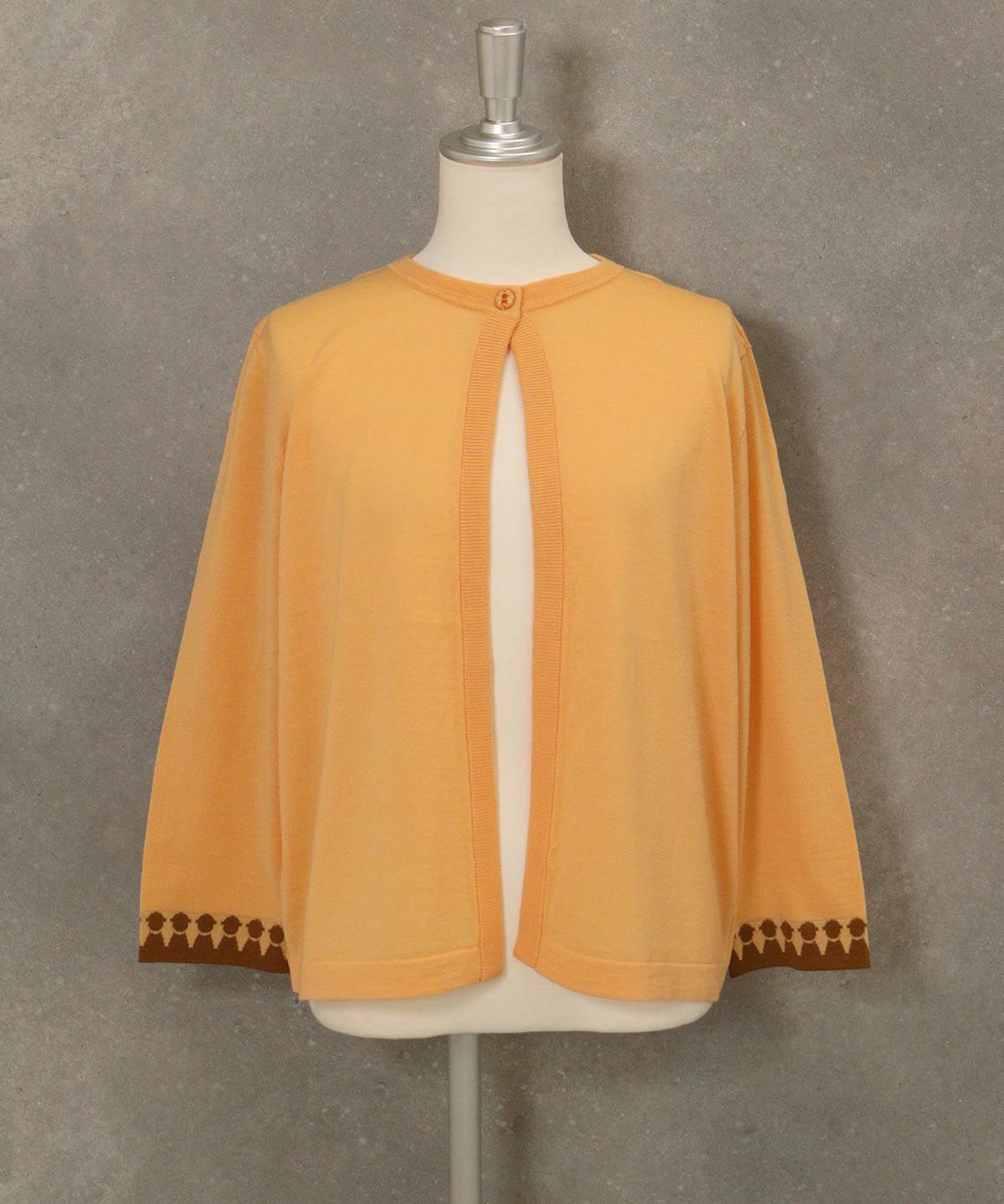 ウール100％アンサンブル風2WAYニット(ライトオレンジ)前