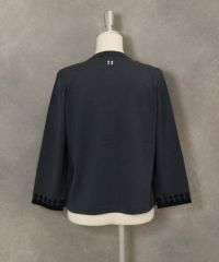 ウール100％アンサンブル風2WAYニット(グレー)後ろ