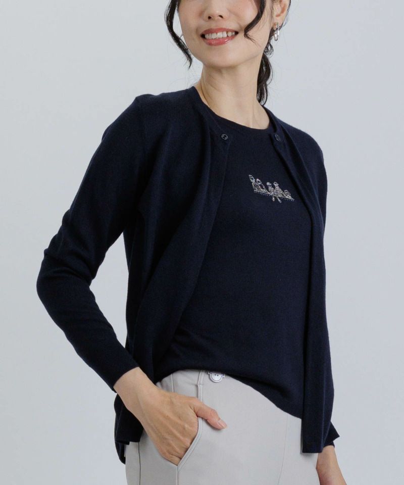 アンサンブル風2WAY刺繍ニット|スタジオピッコーネ - ゴルフウェアや