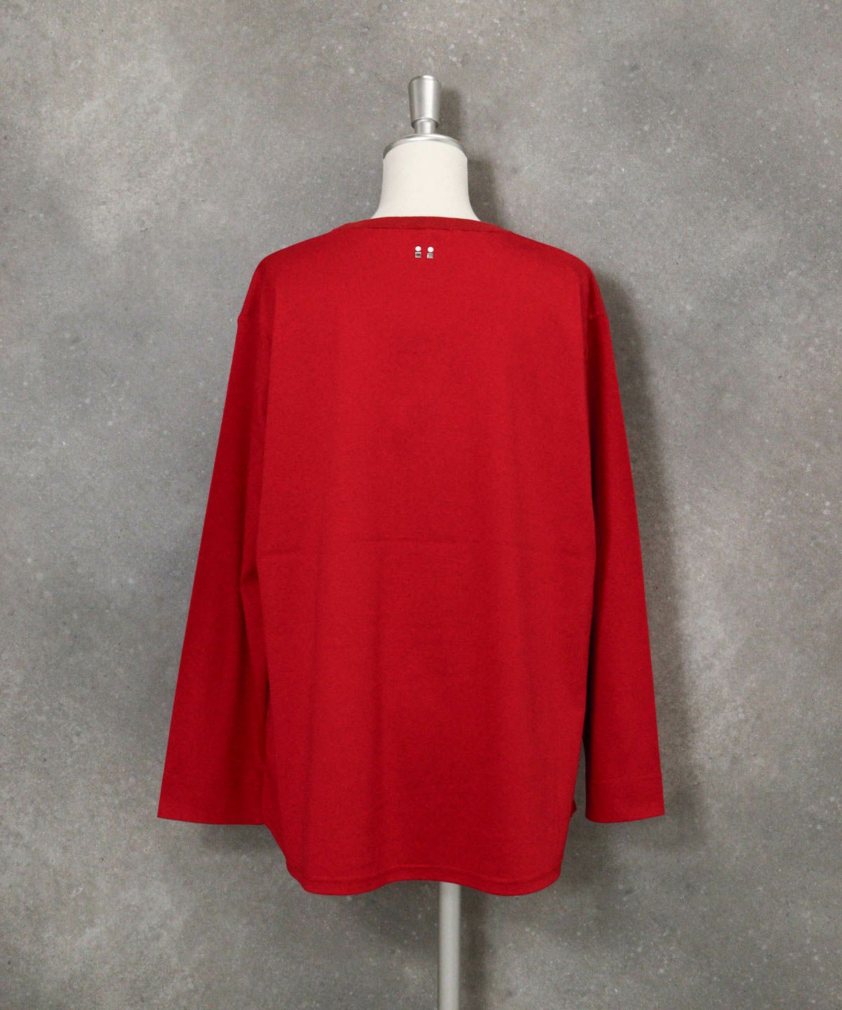 異素材切替イラストニット後ろ（レッド）