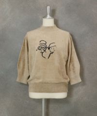 七分袖モールニット（ベージュ）
