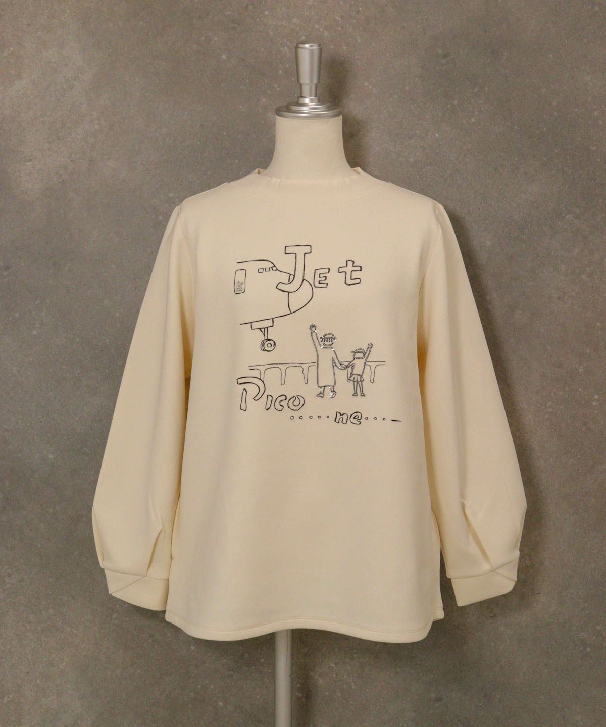 イラスト刺繍ダンボールプルオーバー（ホワイト）