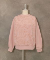 総柄プリントダンボールプルオーバー（ピンク）