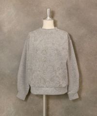 総柄プリントダンボールプルオーバー（ライトグレー）