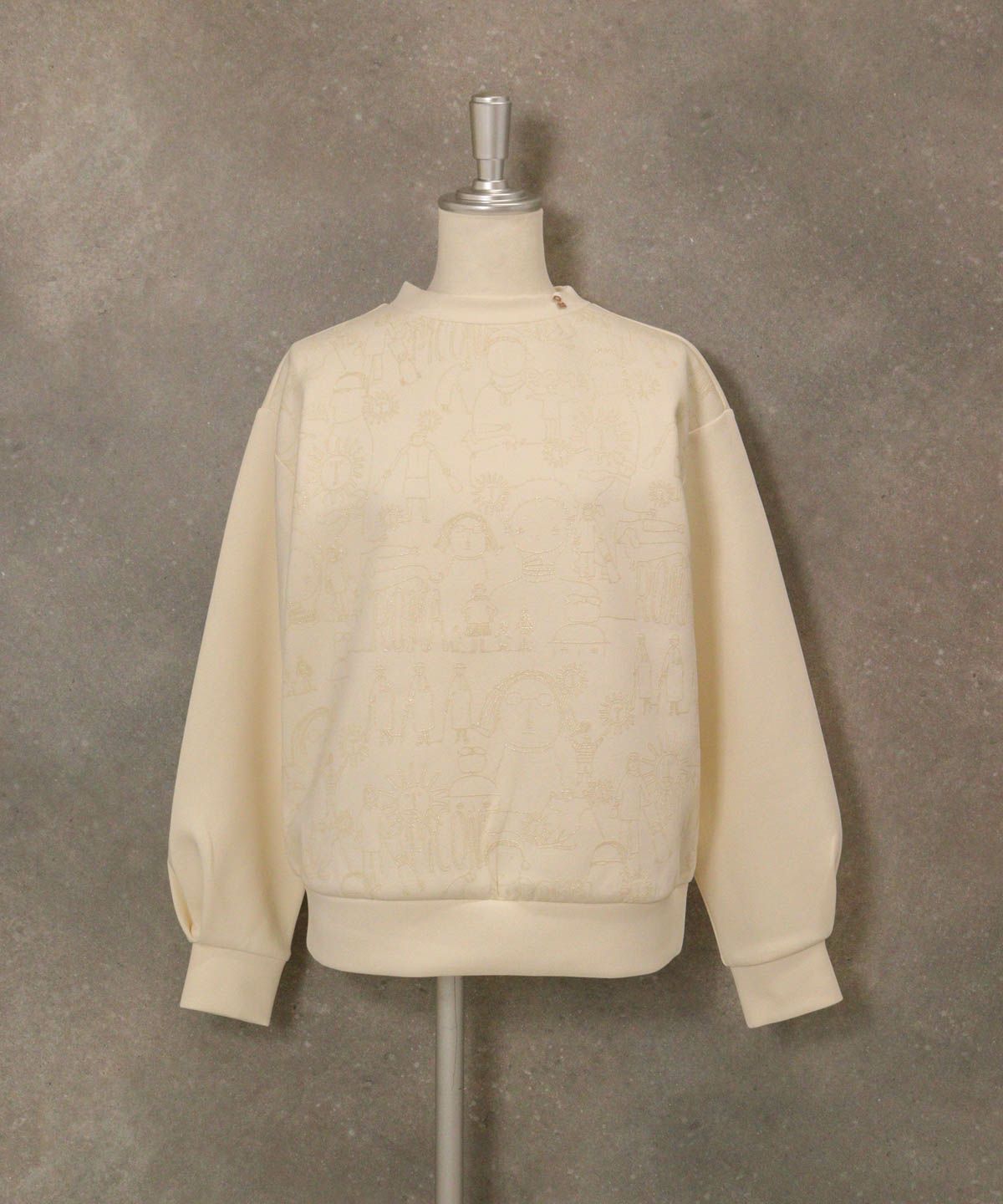 総柄プリントダンボールプルオーバー（ホワイト）