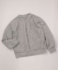 総柄プリントダンボールプルオーバー（ライトグレー）