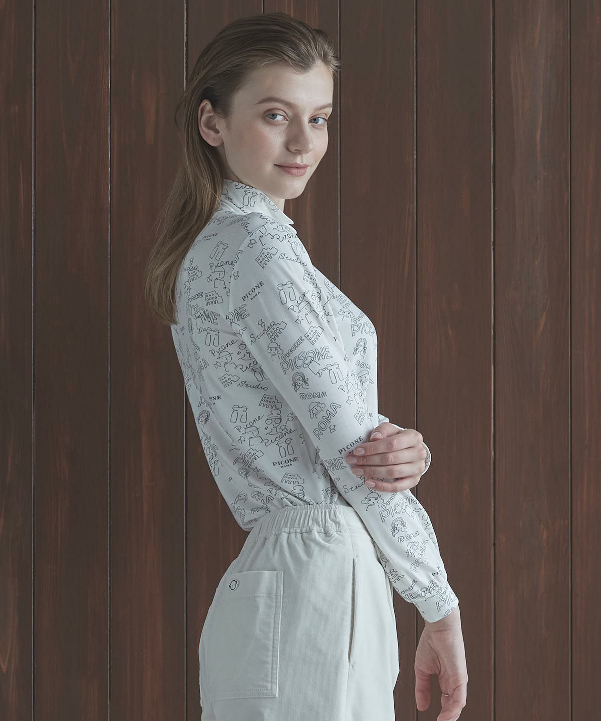 総柄ハイネックプルオーバー|スタジオピッコーネ - ゴルフウェアや婦人