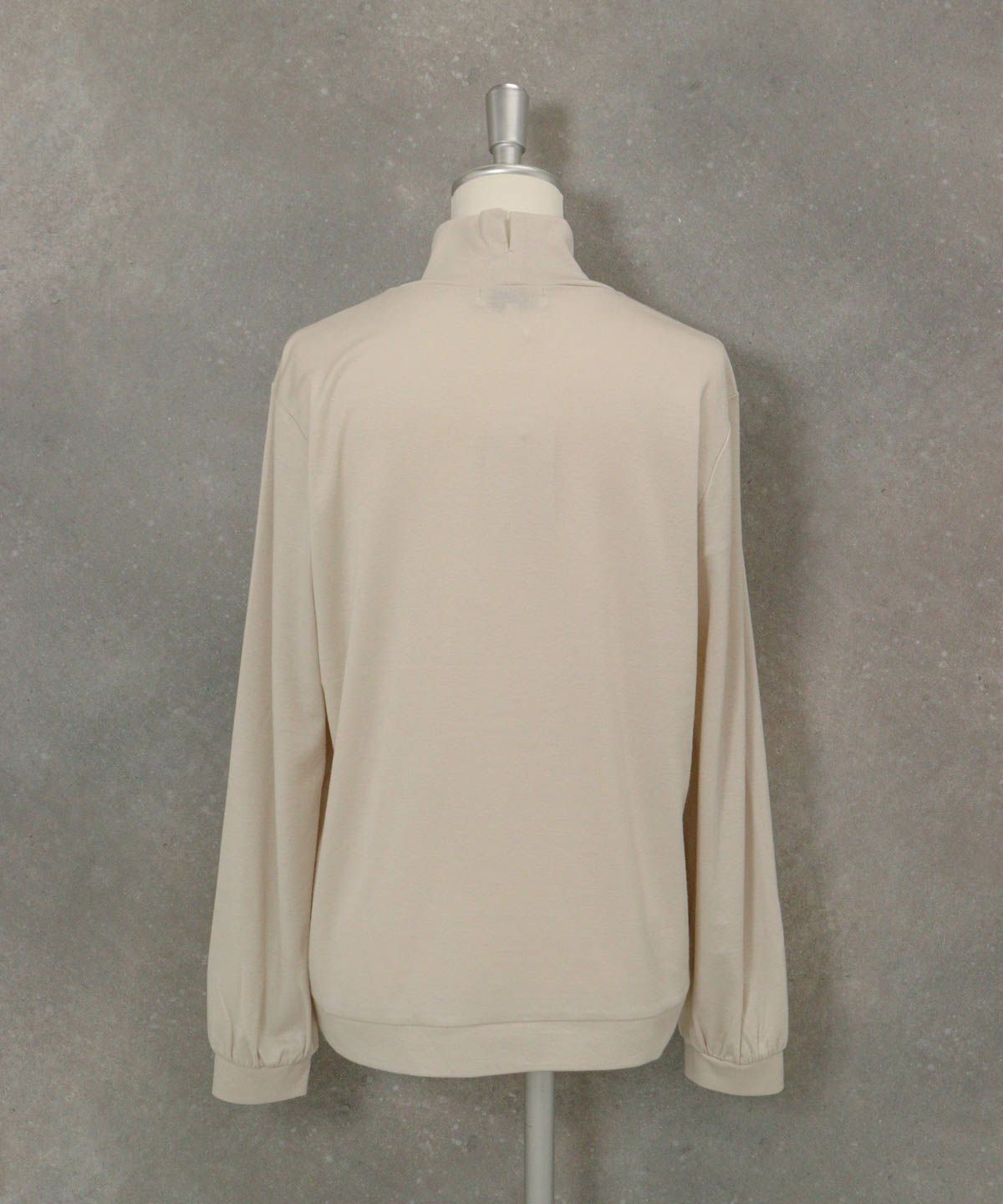 チェーン刺繍ハイネックプルオーバー後（ベージュ）