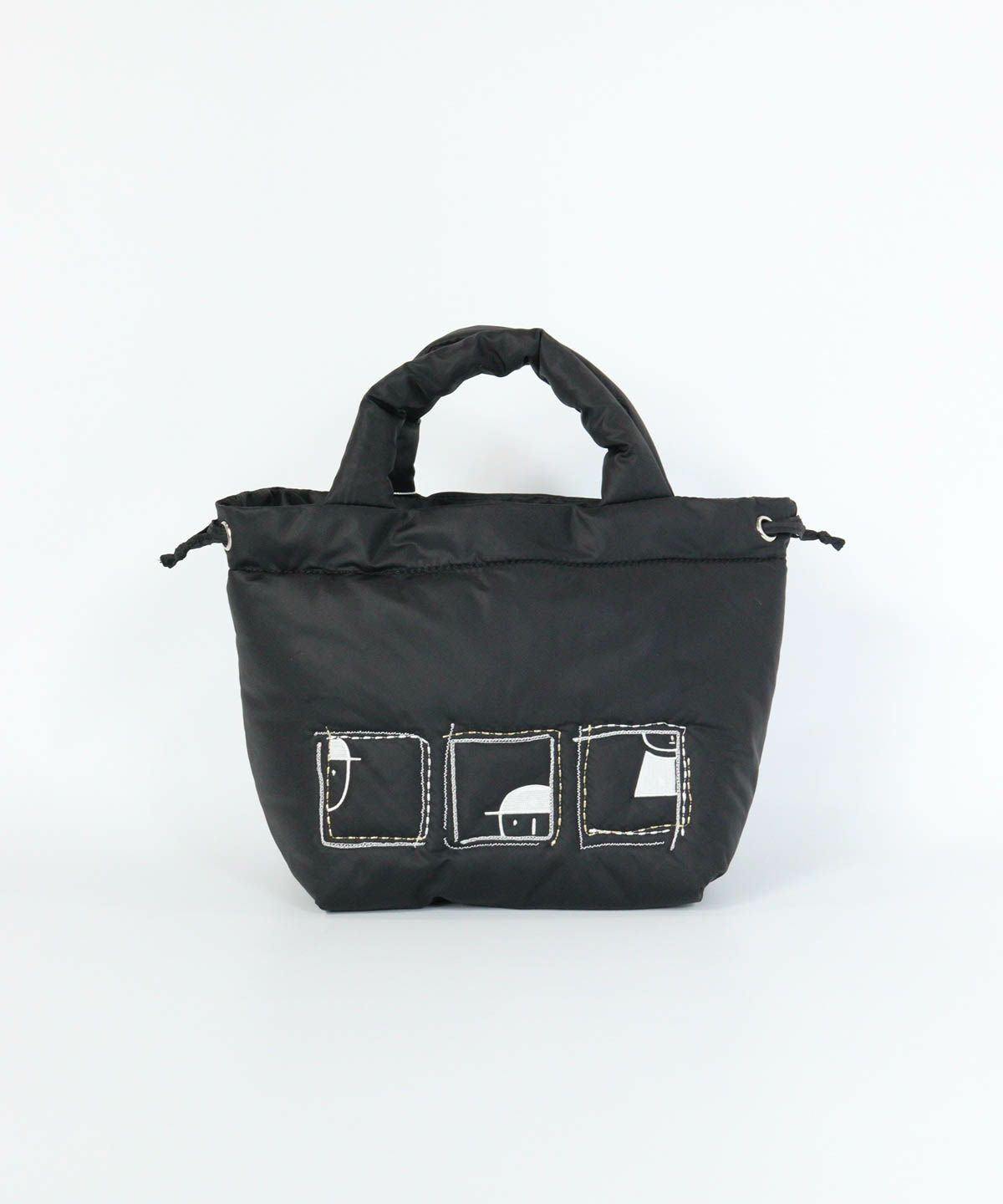 中綿刺繍カートバッグ（ブラック）