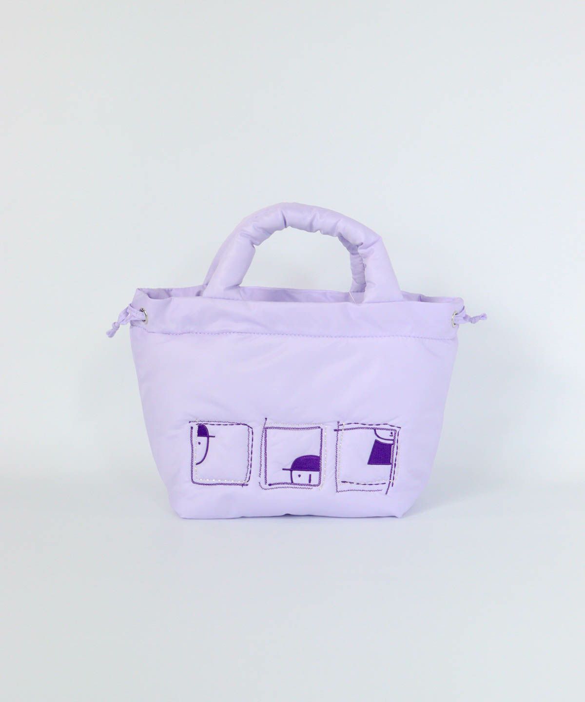 中綿刺繍カートバッグ（ライトパープル）