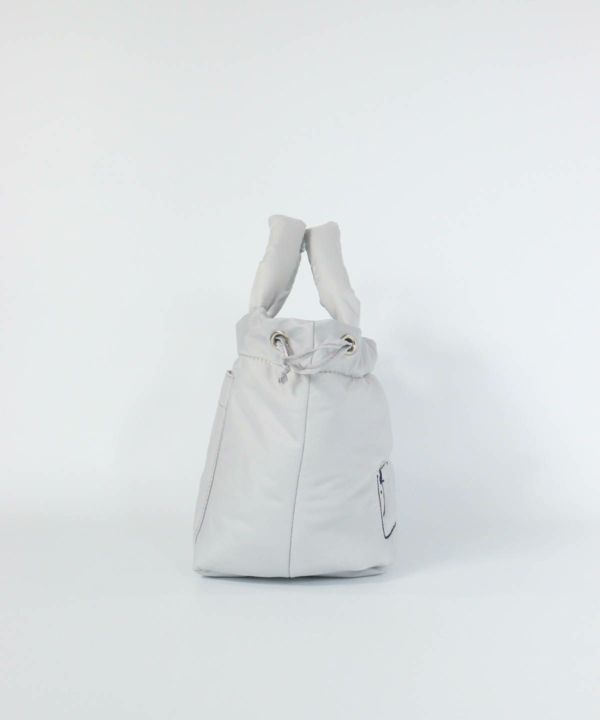 中綿刺繍カートバッグ横（ライトグレー）