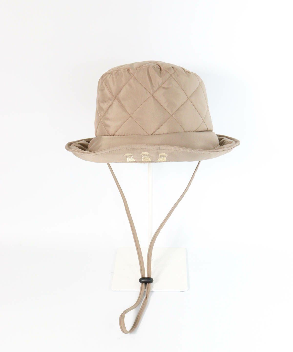  ストラップ付キルトハット（キャメル）