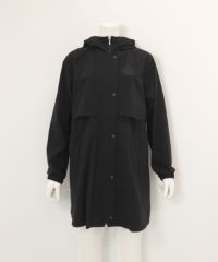 フード付撥水ナイロンコート(ブラック)前