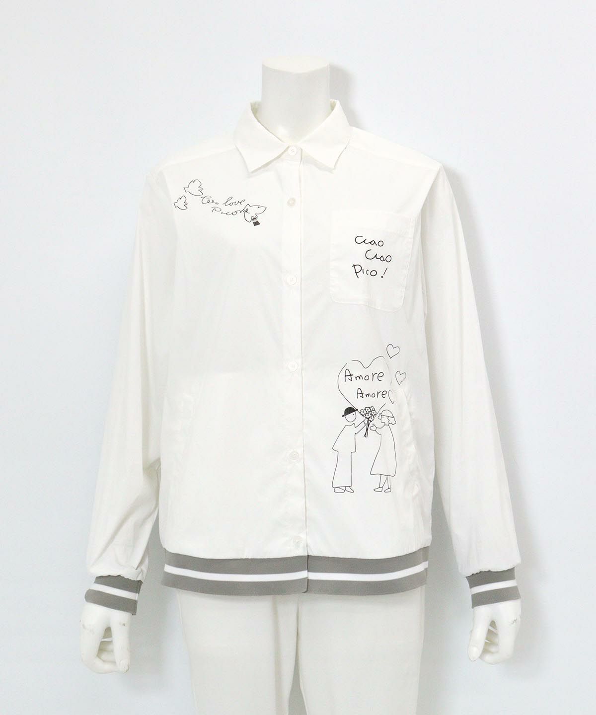 UV撥水タフタブルゾン(ホワイト)前