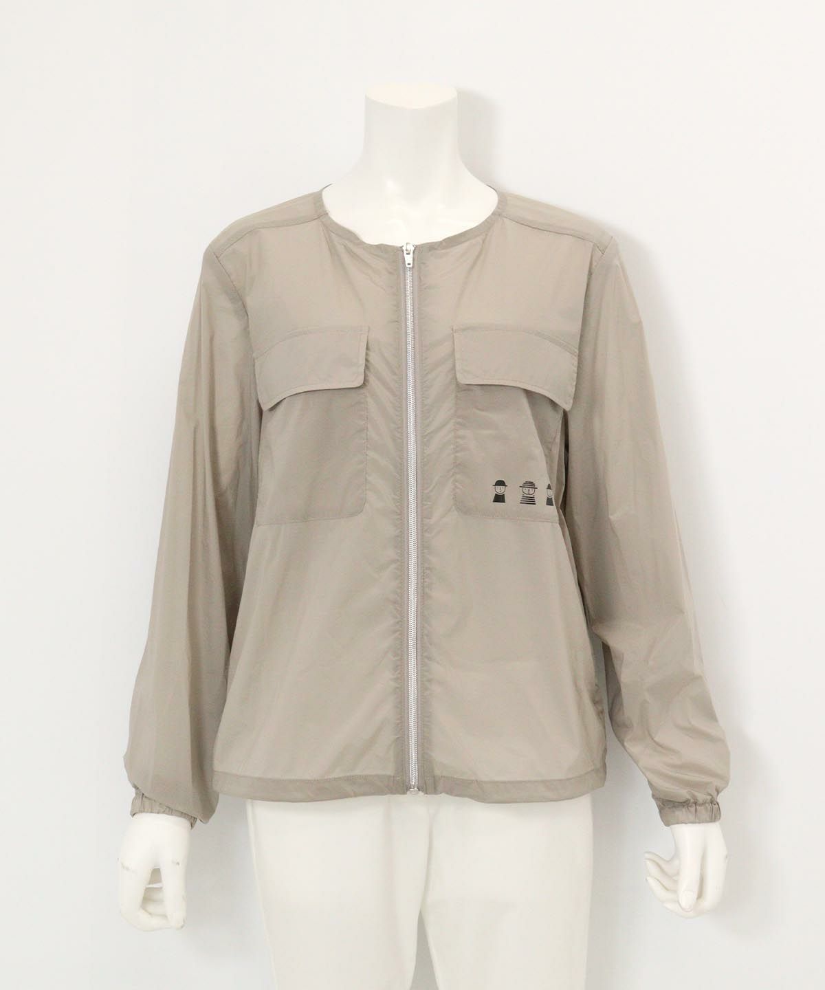 ナイロンタフタ撥水ブルゾン(ライトグレー)前