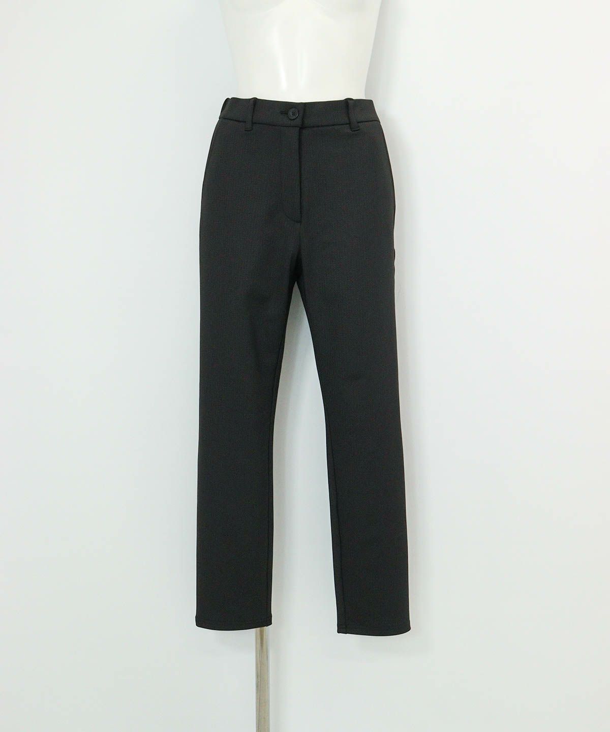 千鳥エンボス冷感パンツ(ブラック)前