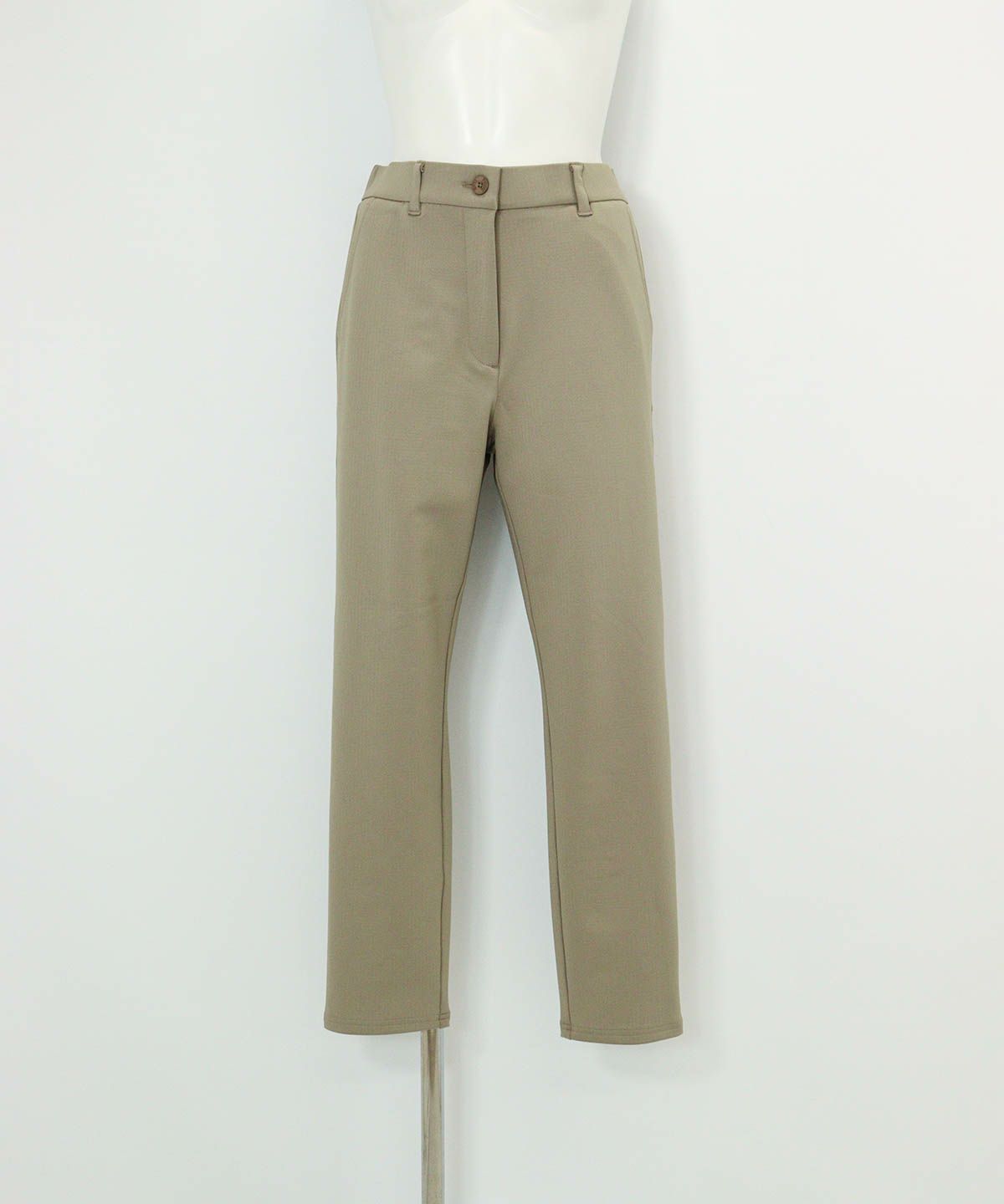 千鳥エンボス冷感パンツ(キャメル)前