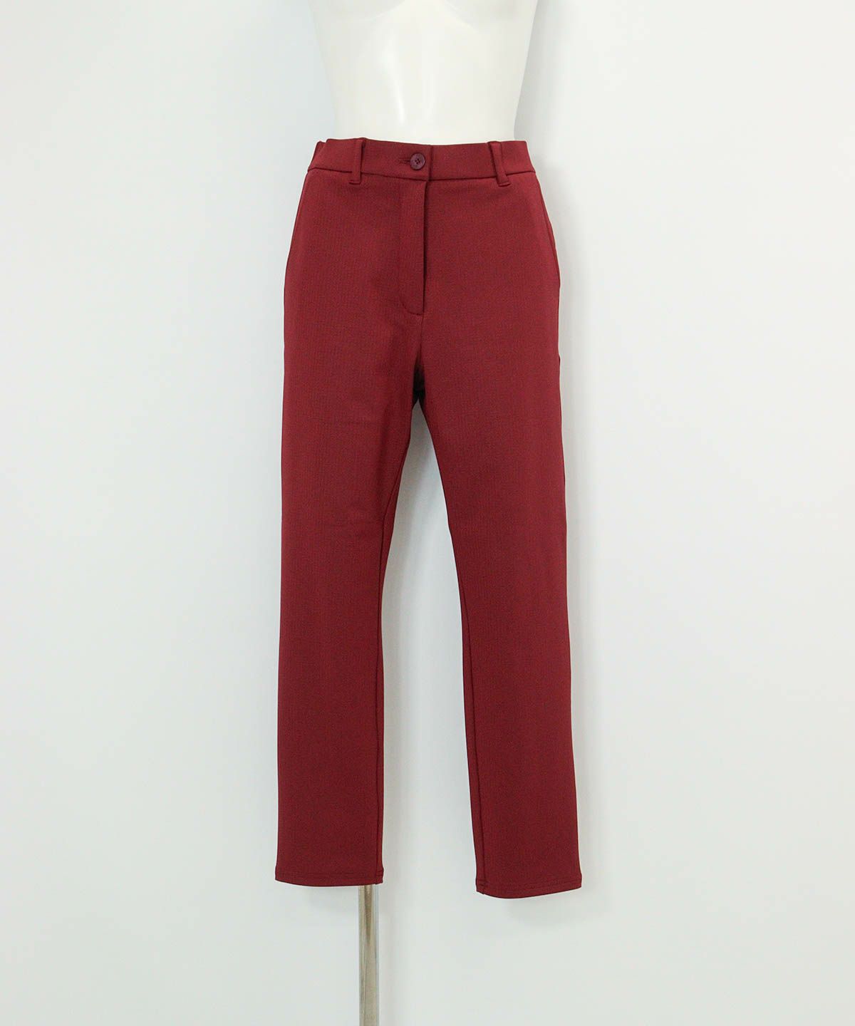 千鳥エンボス冷感パンツ(レッド)前