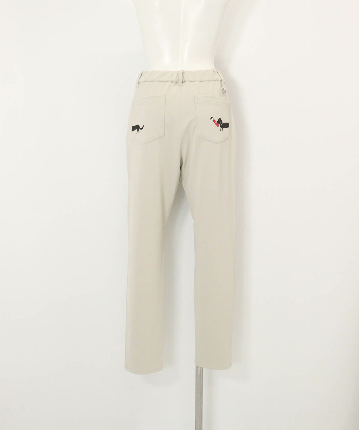 ドッグプリントポケットUV速乾パンツ後（ライトグレー）