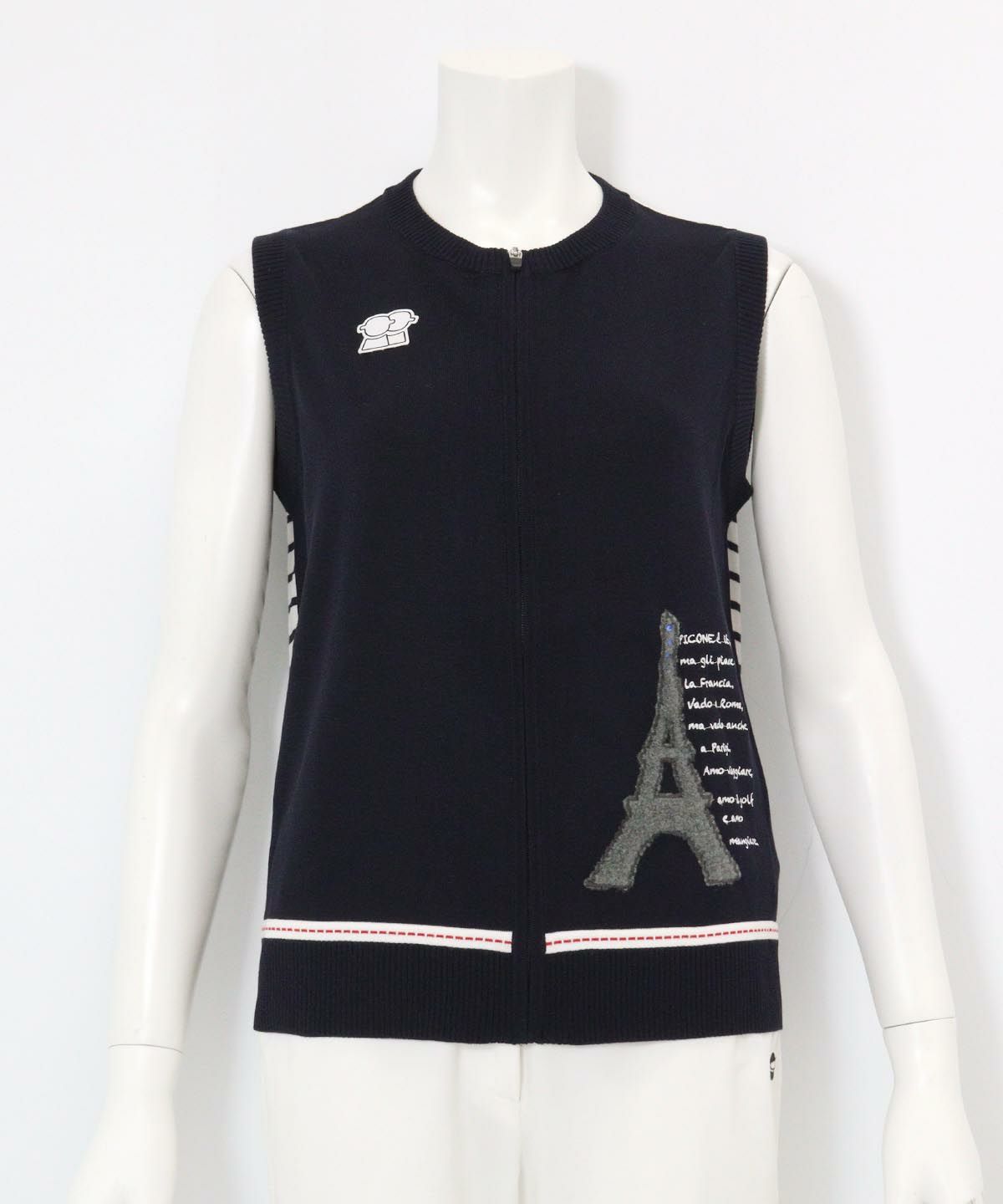 バックボーダーニットベスト(ダークネイビー)前