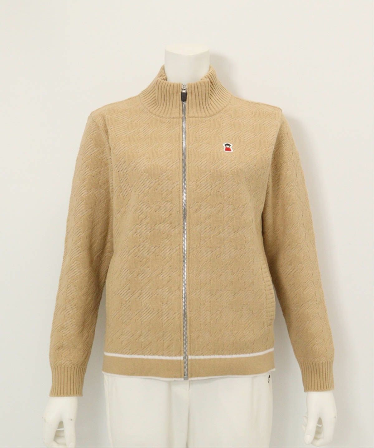 ウール混千鳥柄ニットブルゾン|ピッコーネクラブ - ゴルフウェアや婦人