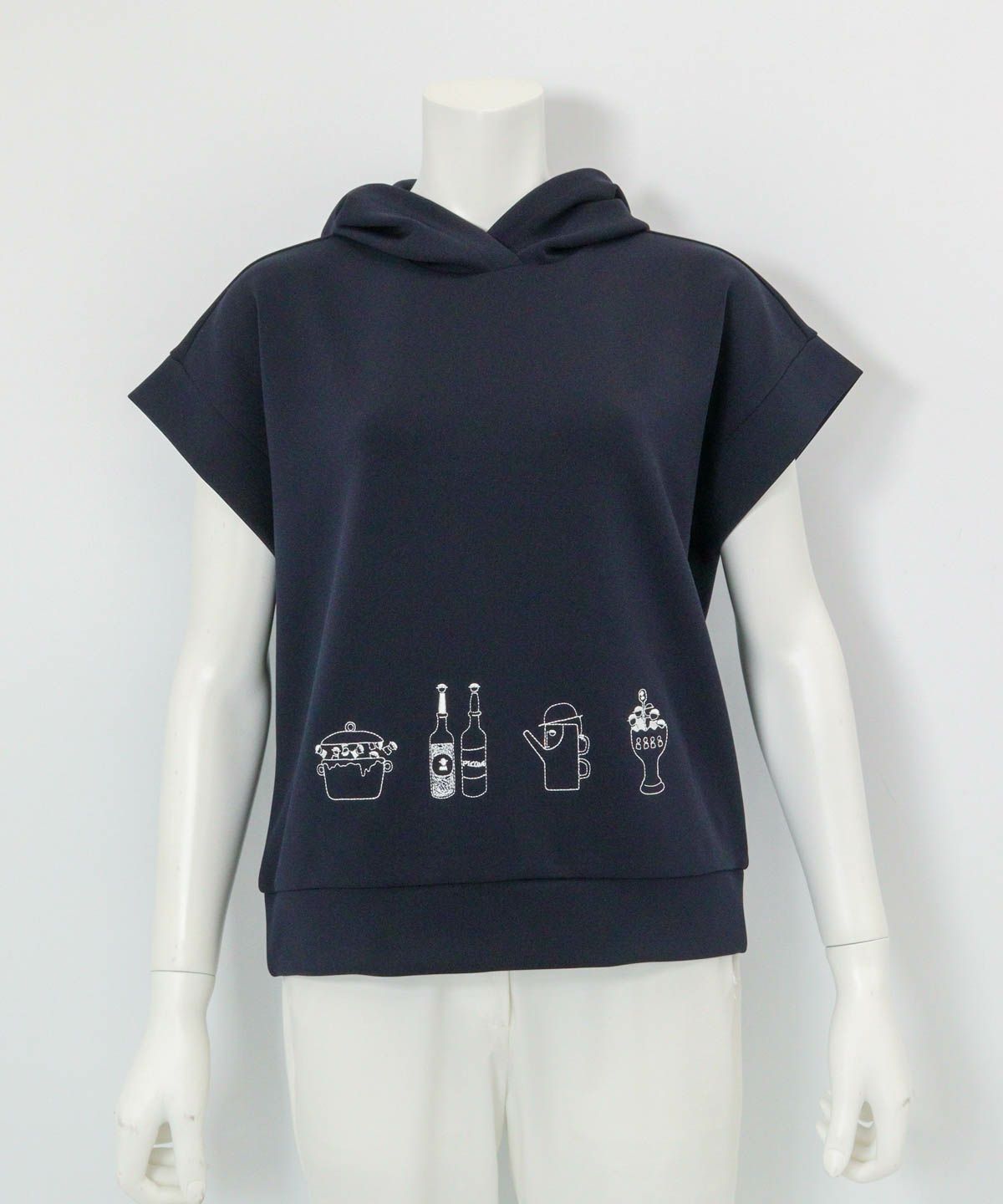 UV冷感ダンボール半袖プルパーカー（ネイビー）