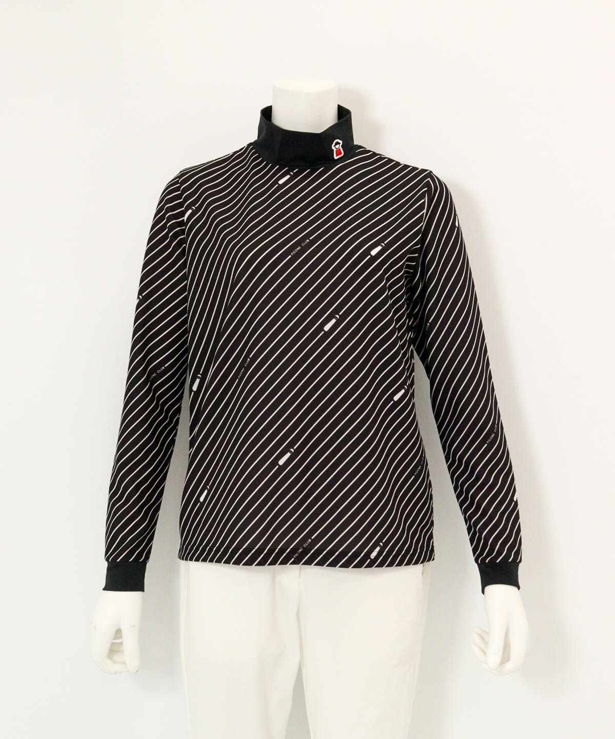 バイアスストライプUV速乾プルオーバー（ブラック）