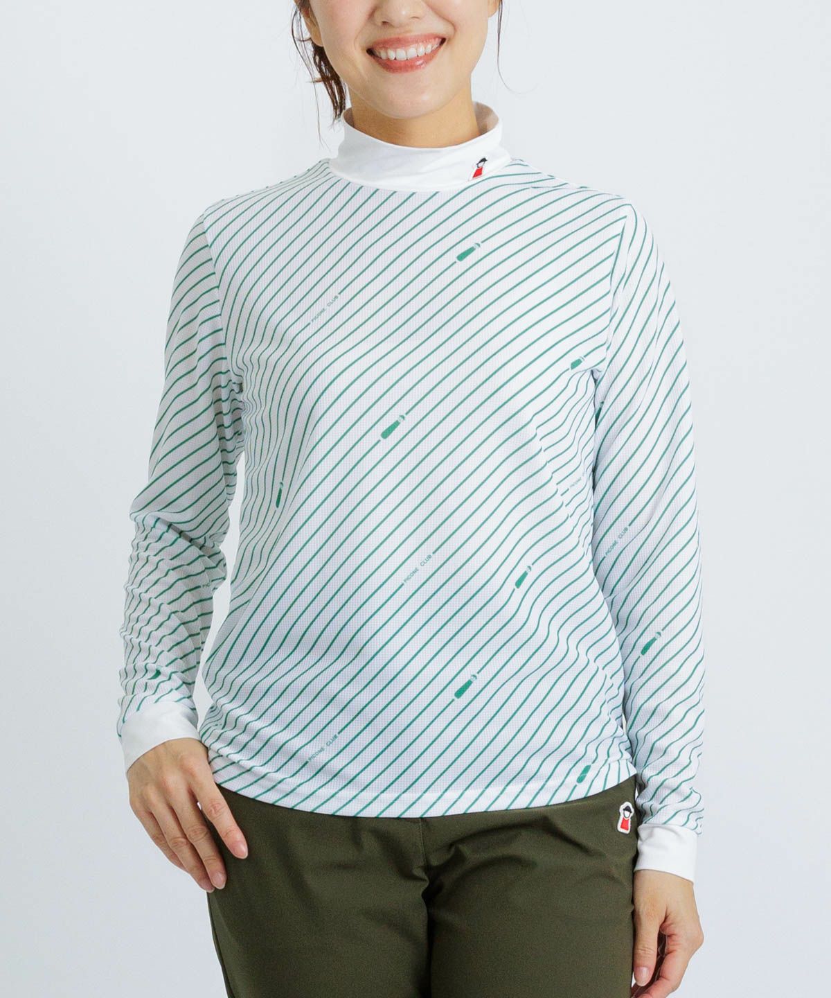 モデル着用画像(ホワイト×グリーン)