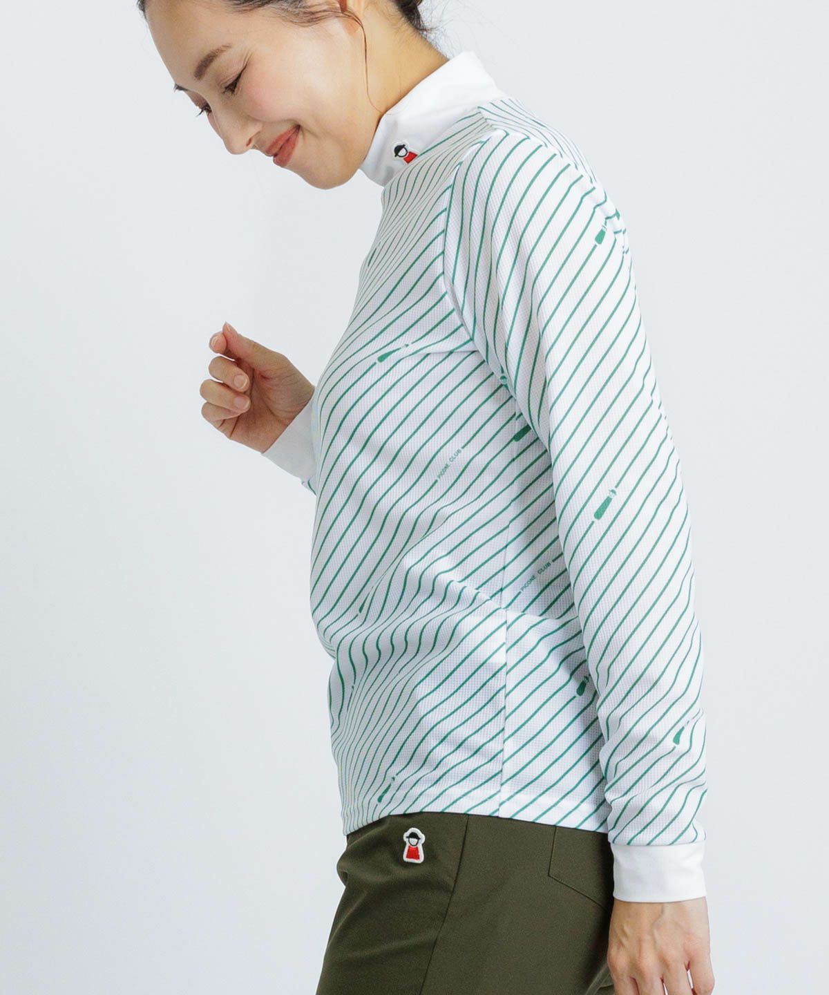 モデル着用画像(ホワイト×グリーン)