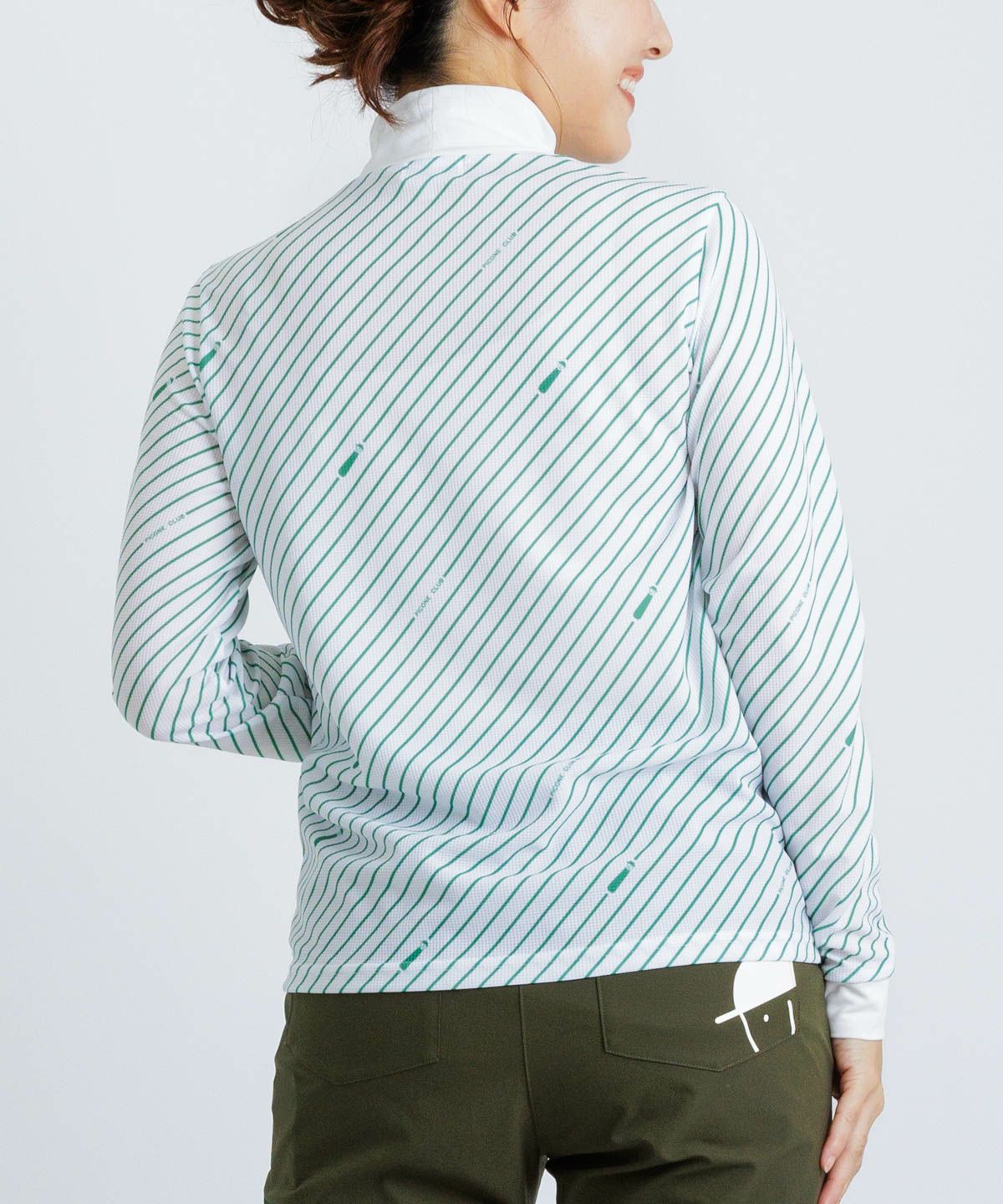 モデル着用画像(ホワイト×グリーン)