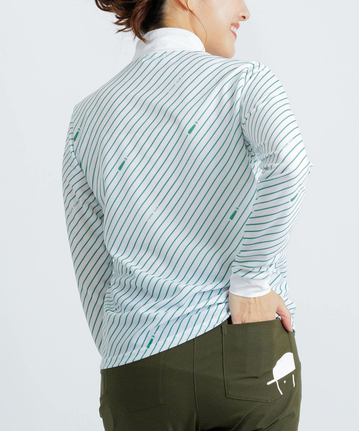 モデル着用画像(ホワイト×グリーン)